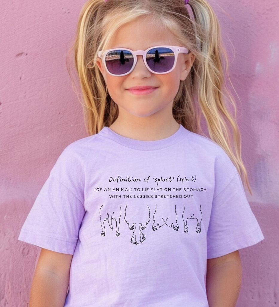 INFANT, TODDLER, or YOUTH Sploot Definition T-Shirt with Optional Custom Sploot/s in Lilac Orchid Purple