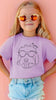 INFANT, TODDLER, or YOUTH Custom Full Face Pet Portrait T-Shirt with Glasses in Lilac