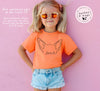 Get customized ears on the front! Send reference photos via msg after purchase & we'll send design proof in 2-3 days INFANT, TODDLER, or YOUTH Personalized Wording with Optional Pet Ears on Front T-Shirt in Orange