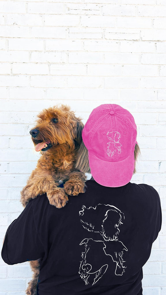 Side Profile T-Shirt with Pink Hat