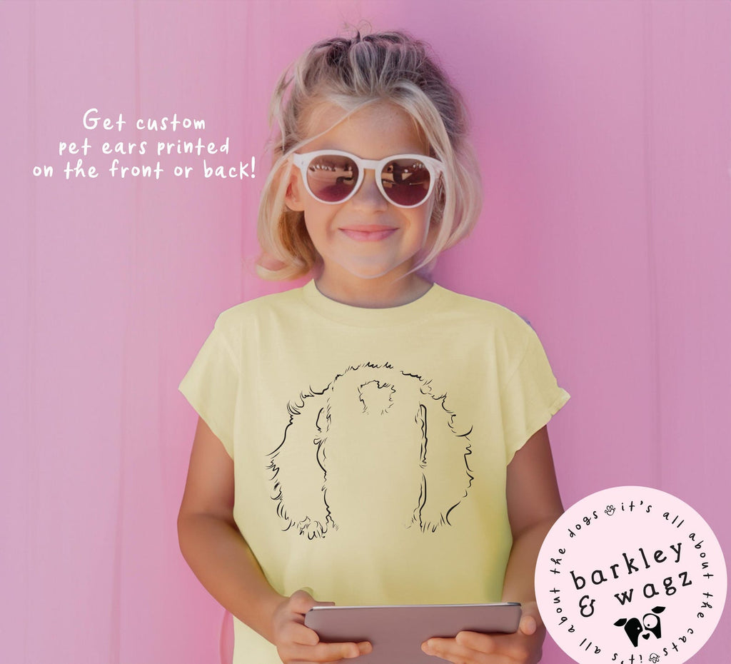 INFANT, TODDLER, or YOUTH Custom Paw Prints with Optional Pet Ears T-Shirt in Butter Yellow - Comfort Colors