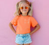 INFANT, TODDLER, or YOUTH Personalized Dog or Cat Ears T-Shirt in Melon Orange