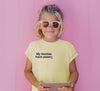 INFANT, TODDLER, or YOUTH Personalized Wording T-Shirt in Butter Yellow - My Besties Have Paws