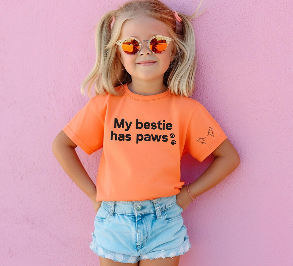 INFANT, TODDLER, or YOUTH Personalized Wording T-Shirt in Melon Orange