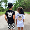 INFANT, TODDLER, or YOUTH Personalized Full Color Custom Pet Portrait T-Shirt in Black and White