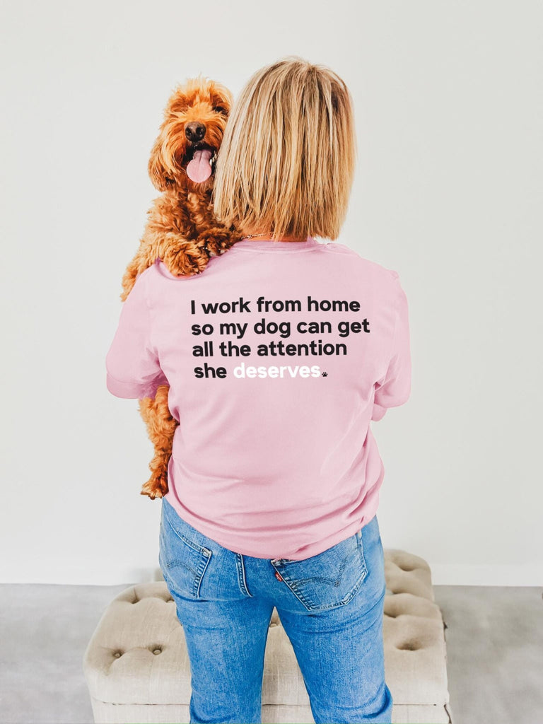 Custom Dog or Cat Parent Wording Unisex T-Shirt Stay at Home Parent - Blossom Pink