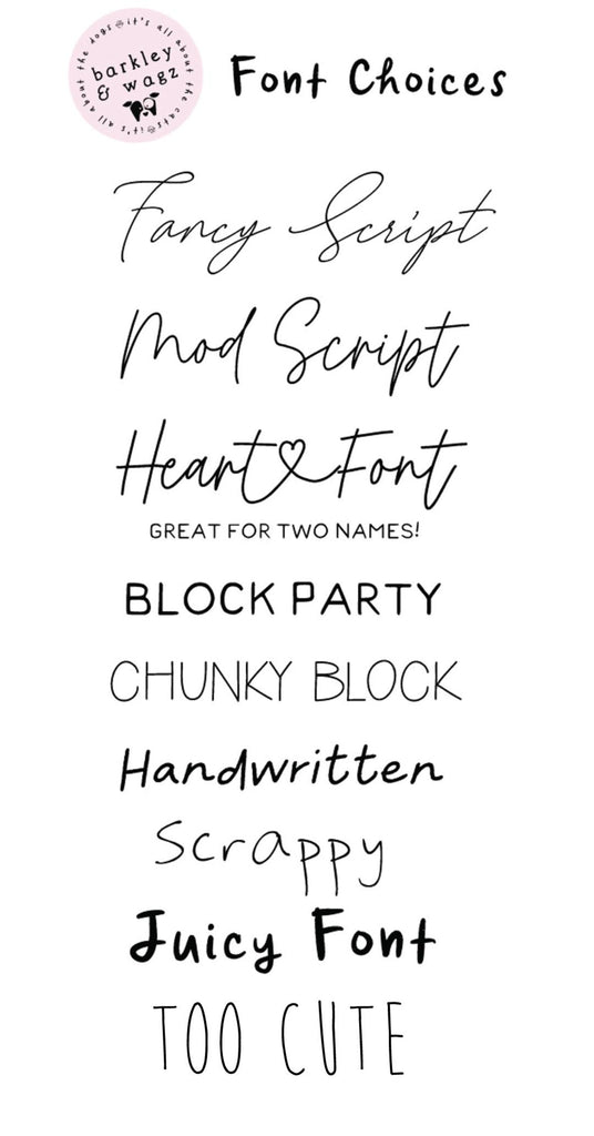 Barkley & Wagz Font Chart