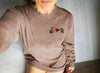 The Same Heart Long Sleeve Tee with Custom Paw & Hand Prints in Espresso Brown