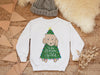Custom Christmas Tree Pet Portrait Kid's Sweatshirt - White Crewneck