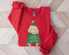 Custom Christmas Tree Pet Portrait Kid's Sweatshirt - Red Crewneck