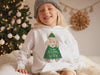 Custom Christmas Tree Pet Portrait Kid's Sweatshirt - White Hoodie
