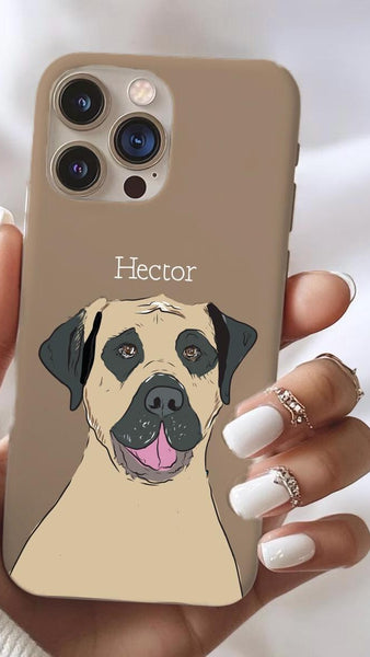 Custom Pet Portrait Phone Case - Taupe