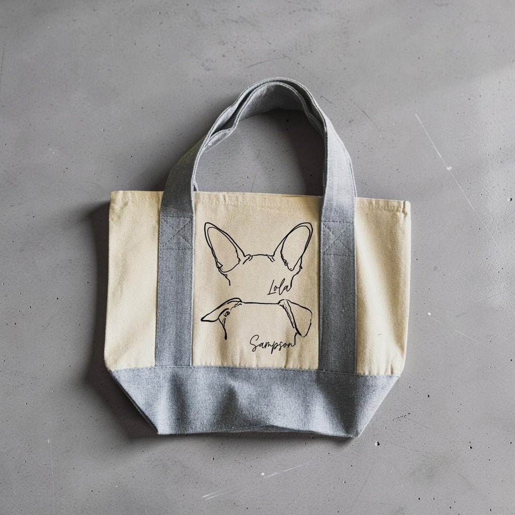 Personalized Line Art Ears Mini Tote