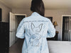 Custom Pet Ears Line Art Denim Jacket