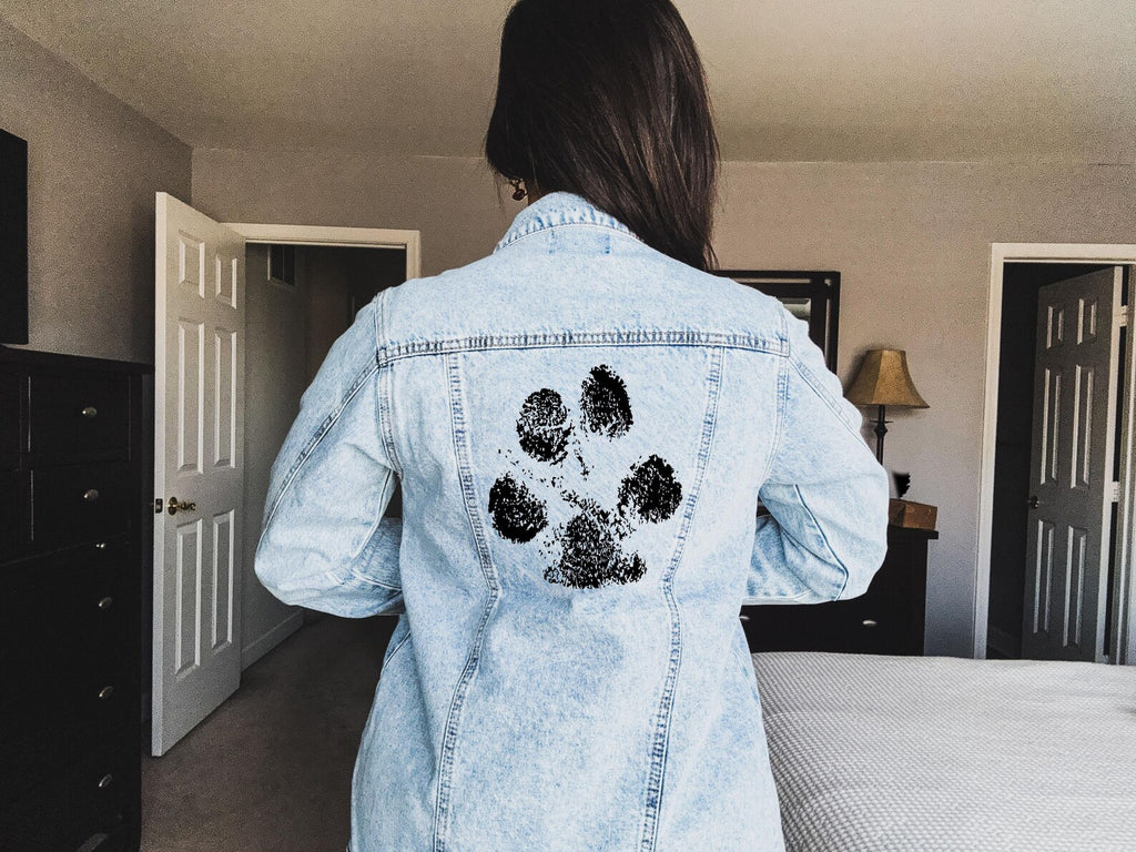 Custom Paw Print Denim Jacket