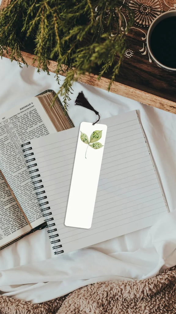 Personalized Nose and/or Paw Print on Leaf Bookmark