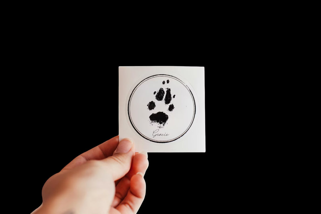Custom from your Photo Memorial Pet Paw Print Sticker/s with Name