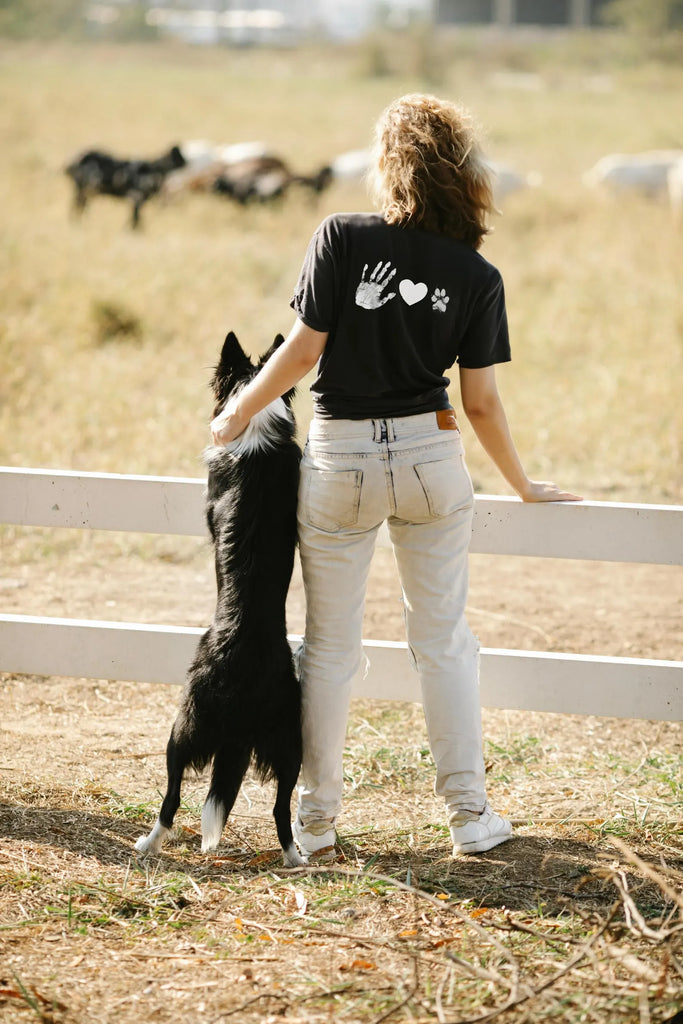 The Same Heart T-Shirt - Custom Paw and Hand Print/s on Black Unisex Tee