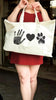 The Same Heart Custom Tote Bag Personalized Paw and Hand Print Bag