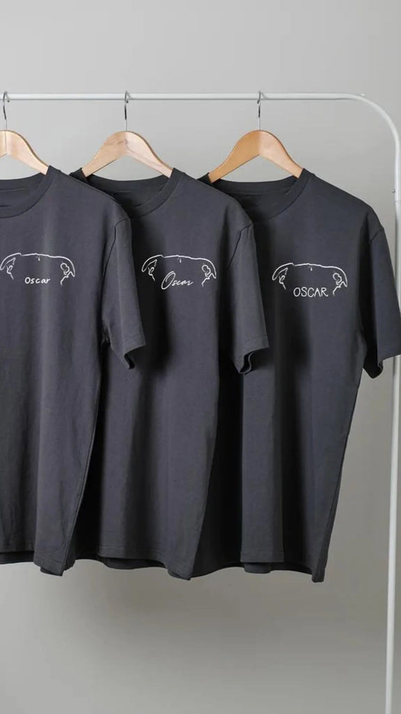 Barkley's Basics - Pack of 3 Custom Dog, Cat, or Other Pet's Ears T-Shirts - Charcoal