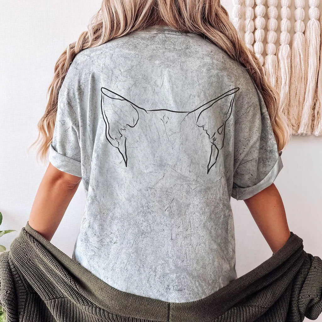 Custom Pet Ears on Comfort Colors Colorblast T-Shirt - Grey
