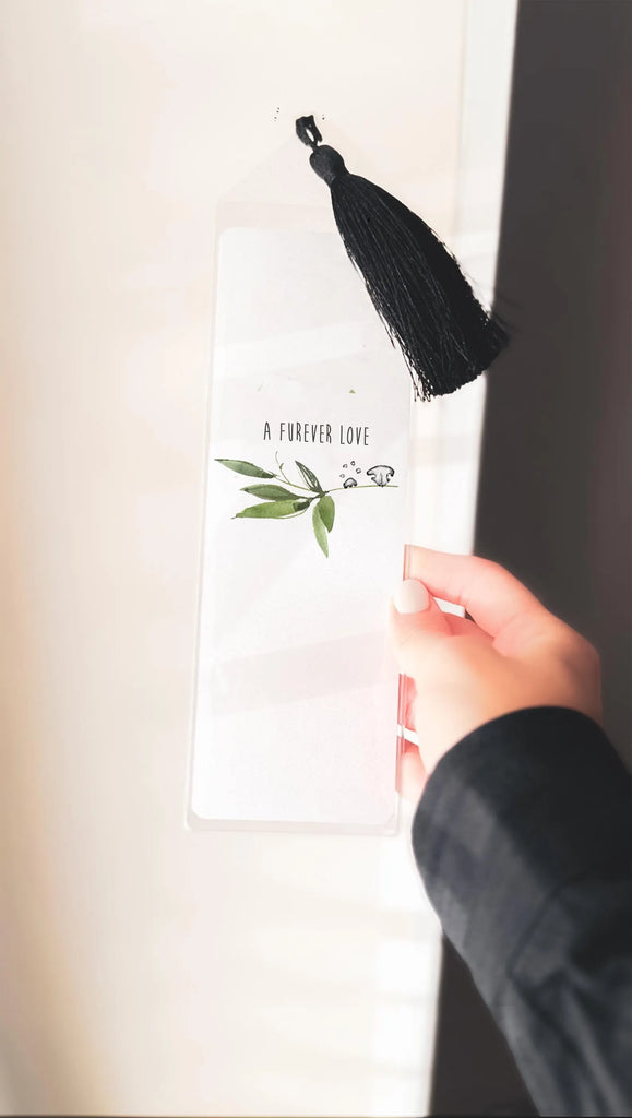 Custom in Memory Nose and/or Paw Print on Leaves Bookmark