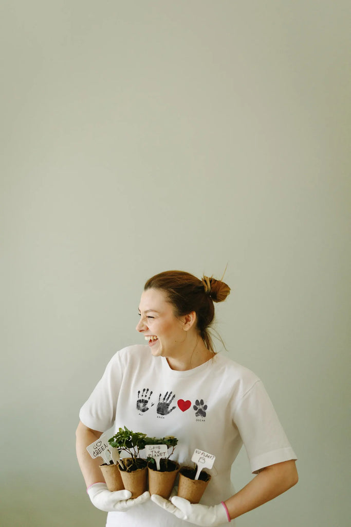 The Same Heart T-Shirt - Custom Paw and Hand Print/s on Unisex Tee with Personalized Names