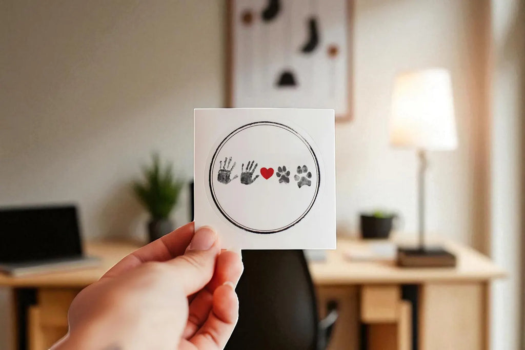 The Same Heart Sticker - Custom Paw and Multiple Hand Prints Design