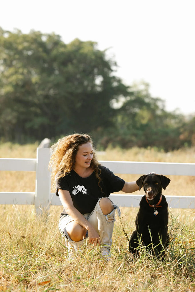 The Same Heart Tee - Custom Paw and Hand Print/s on Unisex Tee - Shown in Black with Pocket Sized Design