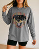 The Autumnal Pet Full Face Color Pet Portrait Unisex Long Sleeve Tee in gray
