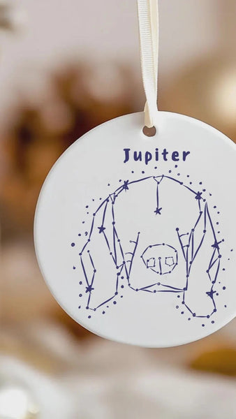 Custom Celestial Beagle Pet Portrait Constellation Ornament