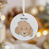 Custom Single or Set of Pet Portrait Ornaments - Shown with Goldendoodle Design