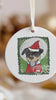 Custom Single or Set of Pet Portrait Stamp Christmas Ornaments