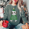 Custom Christmas Tree Pet Portrait Sweatshirt - Green