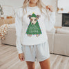 Custom Christmas Tree Pet Portrait Sweatshirt - White