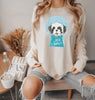 Custom Snow Globe Pet Portrait Long Sleeve Tee - Ivory