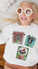 Custom Christmas Stamp Pet Portrait Kid's Sweatshirt - White