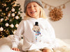 Custom Snowman Pet Portrait Christmas Kid's Sweatshirt - White Hoodie