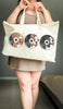 Custom Pet Portrait Vinyl Record Tote Bag Zipper Bag