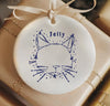 Custom Celestial Cat Pet Portrait Constellation Ornament