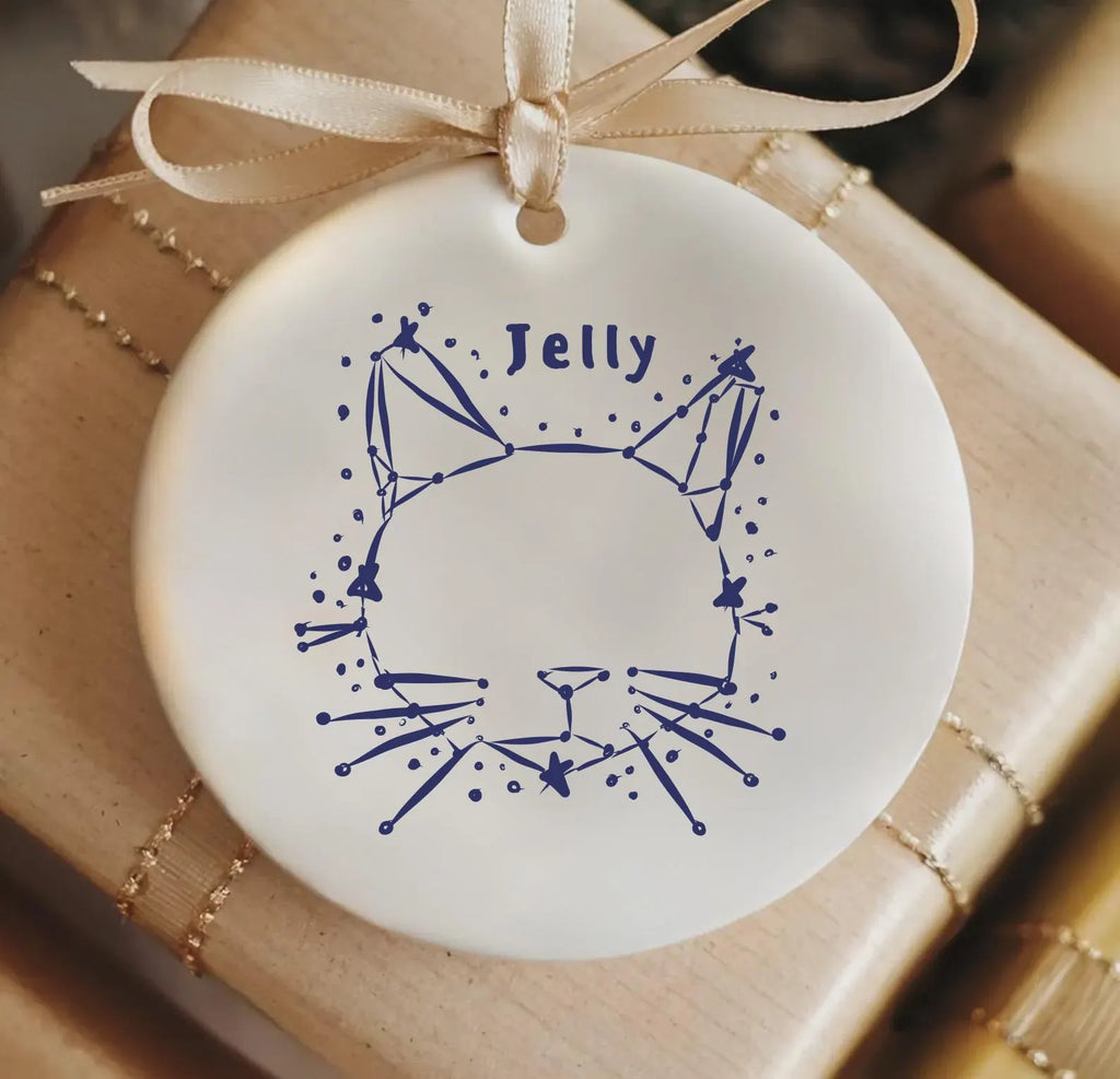 Custom Celestial Cat Pet Portrait Constellation Ornament