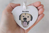 Custom Single or Set of Pet Portrait Ornaments - Shown in heart shape