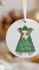 Custom Single or Set of Christmas Tree Pet Portrait Ornaments - Tis the Seaason to Sparkle