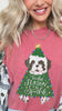 Custom Christmas Tree Pet Portrait T-Shirt - Crimson