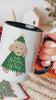 Custom Christmas Tree Pet Portrait Festive Mug - Mug with Black Handle