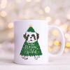 Custom Christmas Tree Pet Portrait Festive Mug - Shih Tzu Shown