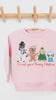 We Wish You a Merry or Meowy Woofmas (Customization Optional) Kid's Sweatshirt - Pink