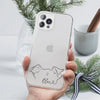 Custom Pet Ears with Heart and Name Phone Case - in Clear