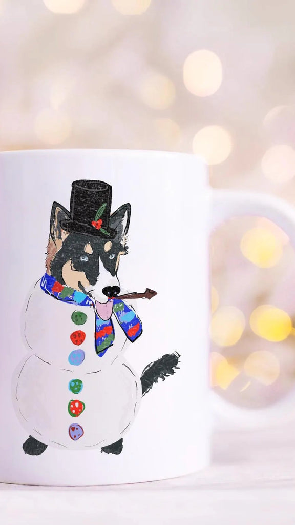 Custom Snowman Pet Portrait Festive Mug