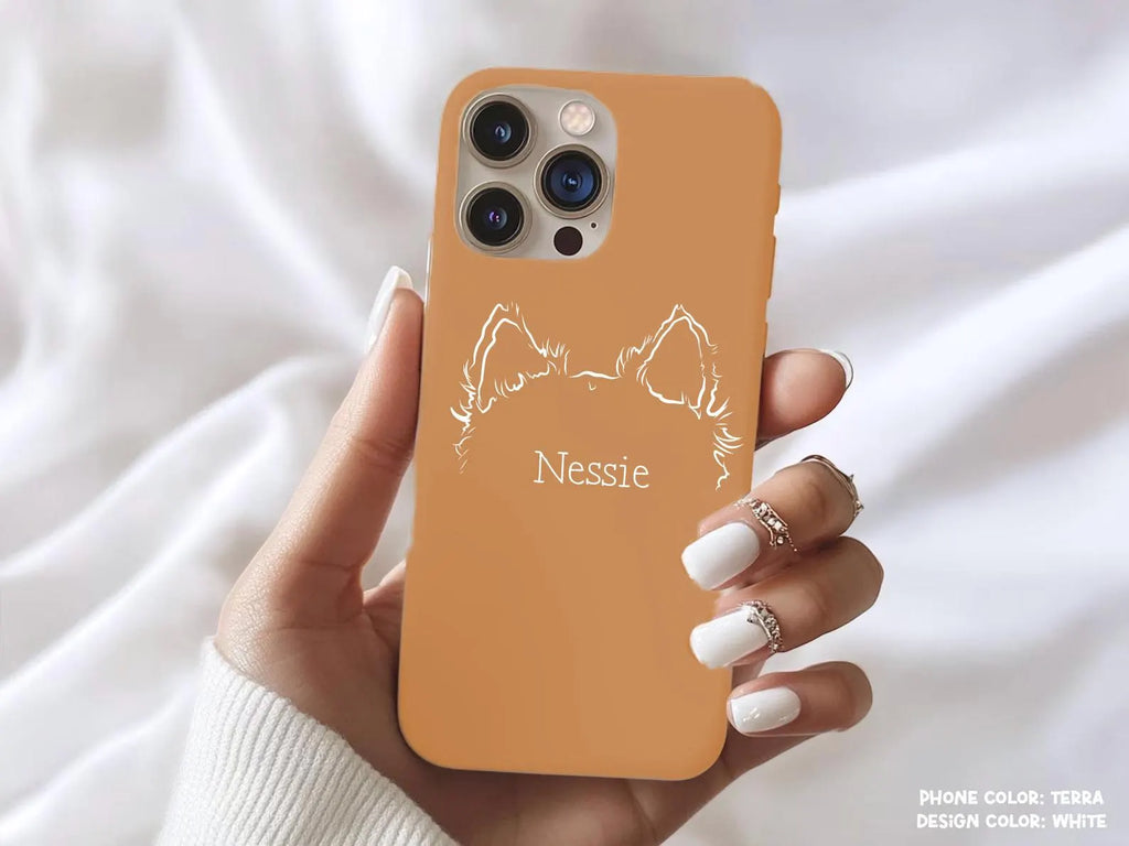 Custom Pet Ears with Name Phone Case - Terra